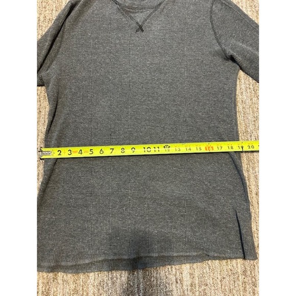 Wallace and Barnes Shirt Mens Heathered Gray Waffle Knit  Thermal Pullover Sz LG - Picture 4 of 8